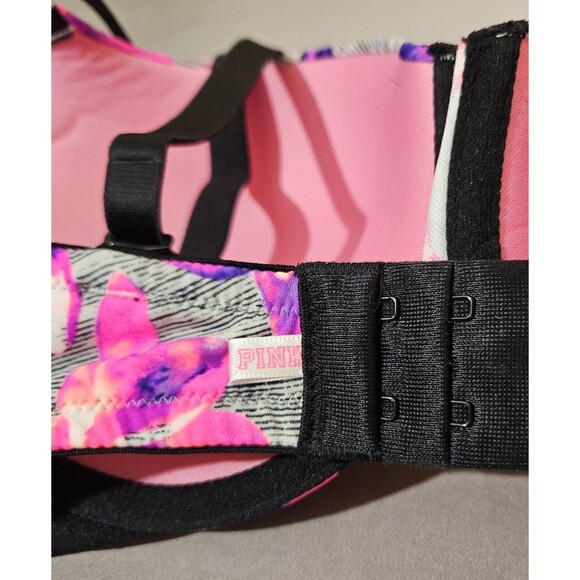 Pink Victoria’s Secret Wear Everywhere Push Up Bra Tropical Floral 32 DDD Beachy - Picture 3 of 11